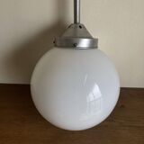Globe pension suspension in opaline and aluminum 1950