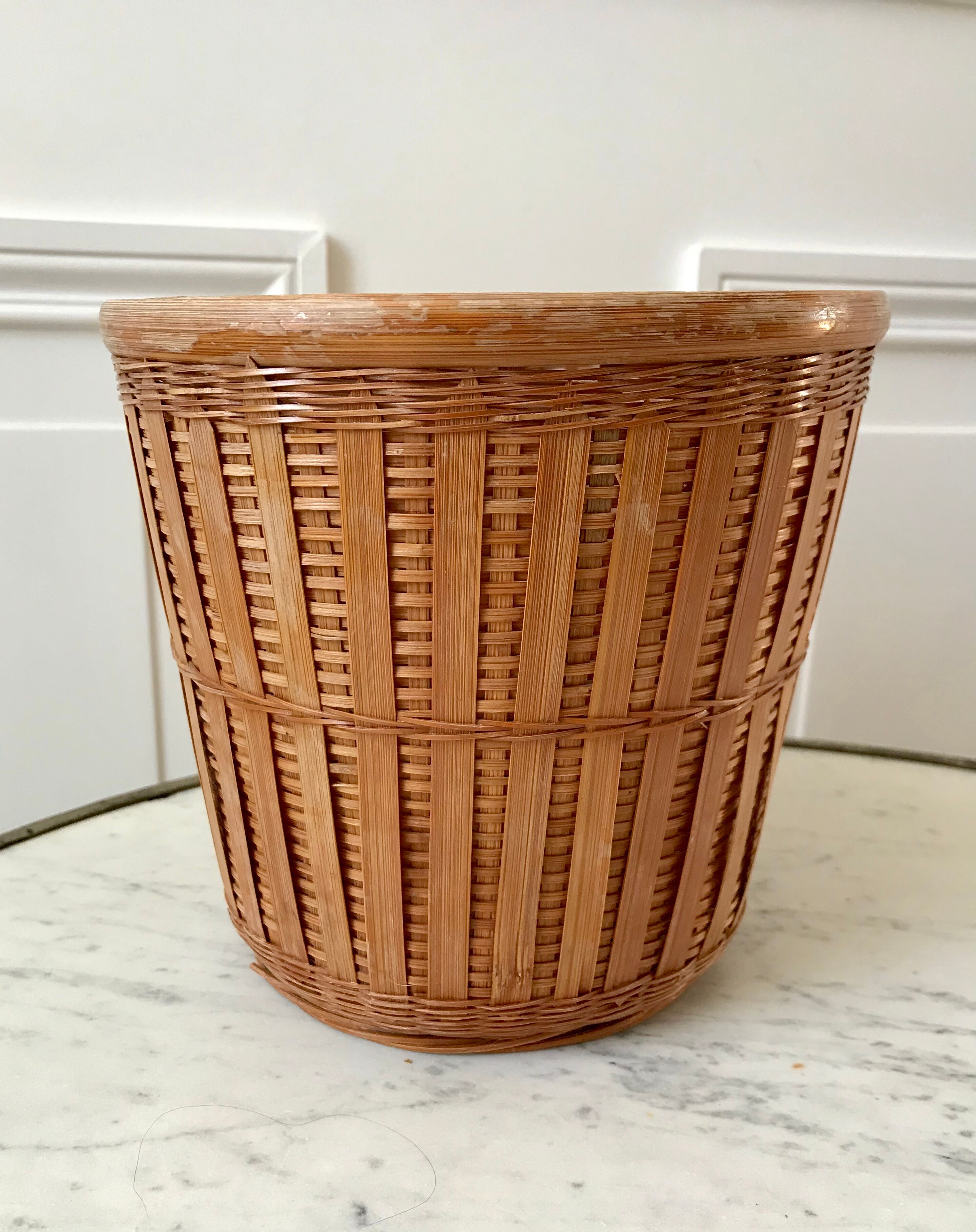 Rattan and wicker pot cover 70s