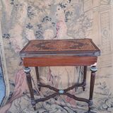 Marquetry games table.