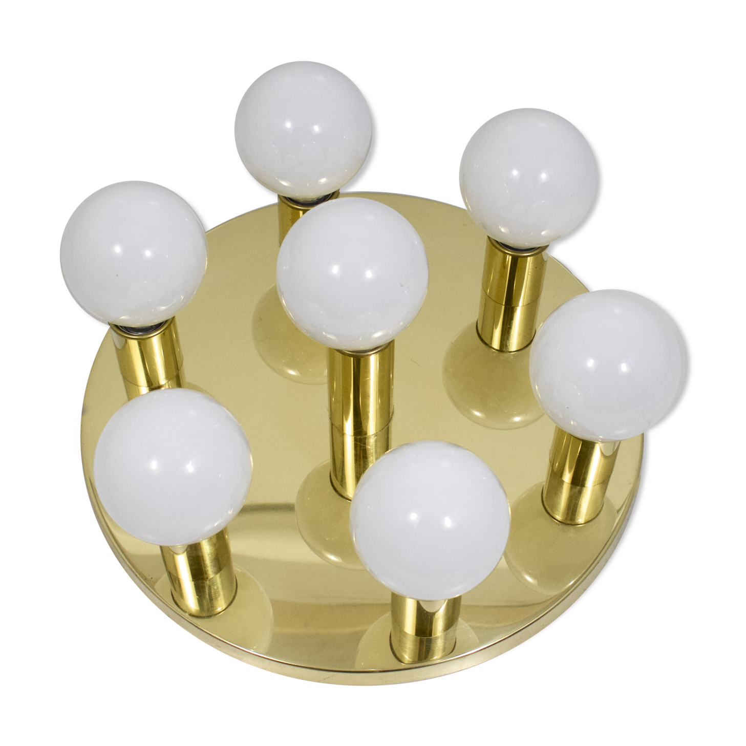 Brass ceiling of Selken, 7-light sputnik, vintage,1970