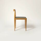 Set of 4 fully restored dining chairs produced by Drevotvar, Czechoslovakia, 1960s Kvadrat Fabric