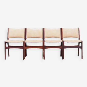 Set of four teak chairs, Danish design, 70s, made by Henning Kjaernulf
