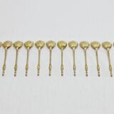 Hénin et Cie – 12 teaspoons with Russian-style silver-gilt handles