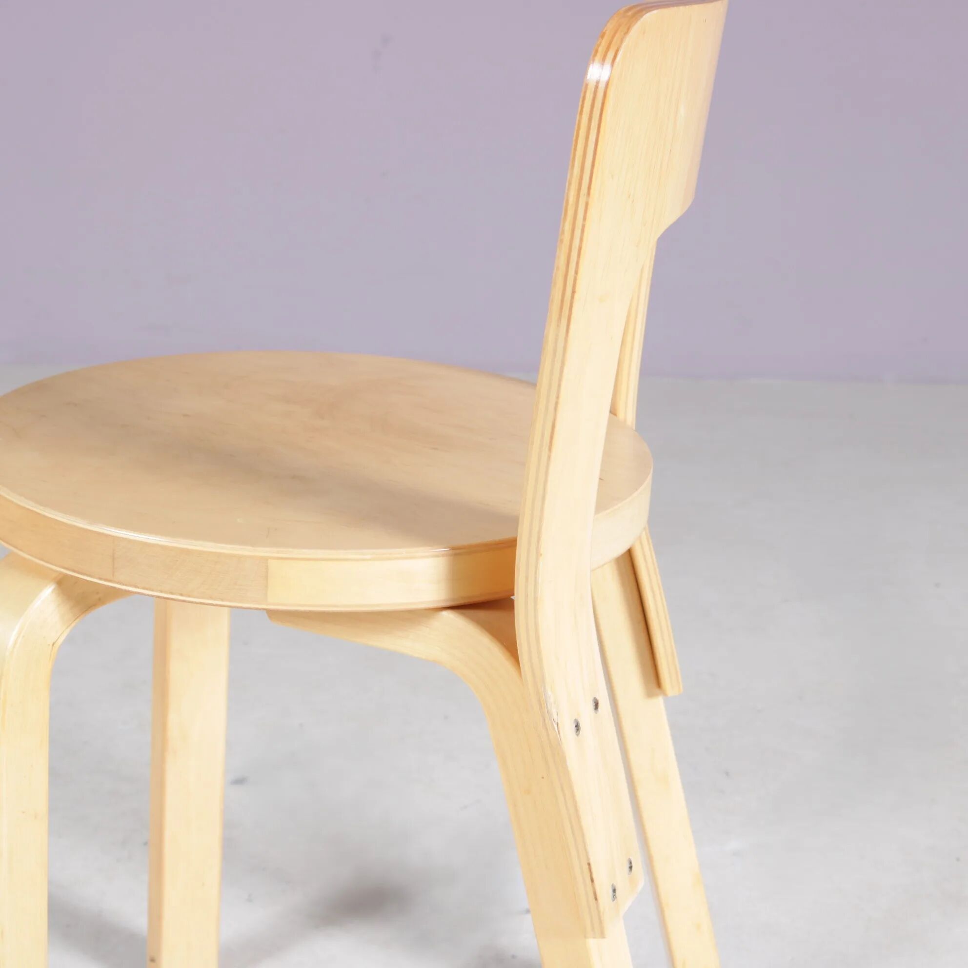 1950s Alvar Aalto pine wooden chair model: 65
