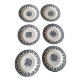6 dessert plates Hautin-Boulenger and Co.