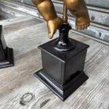 Pair of gilded cherubs on a Napoléon III base