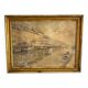 Old framed river watercolor 45.5 X 59