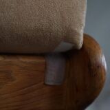 Mid-20th century, pair of armchairs by Henning Kjærnulf, oak and alcantara, 1960s.