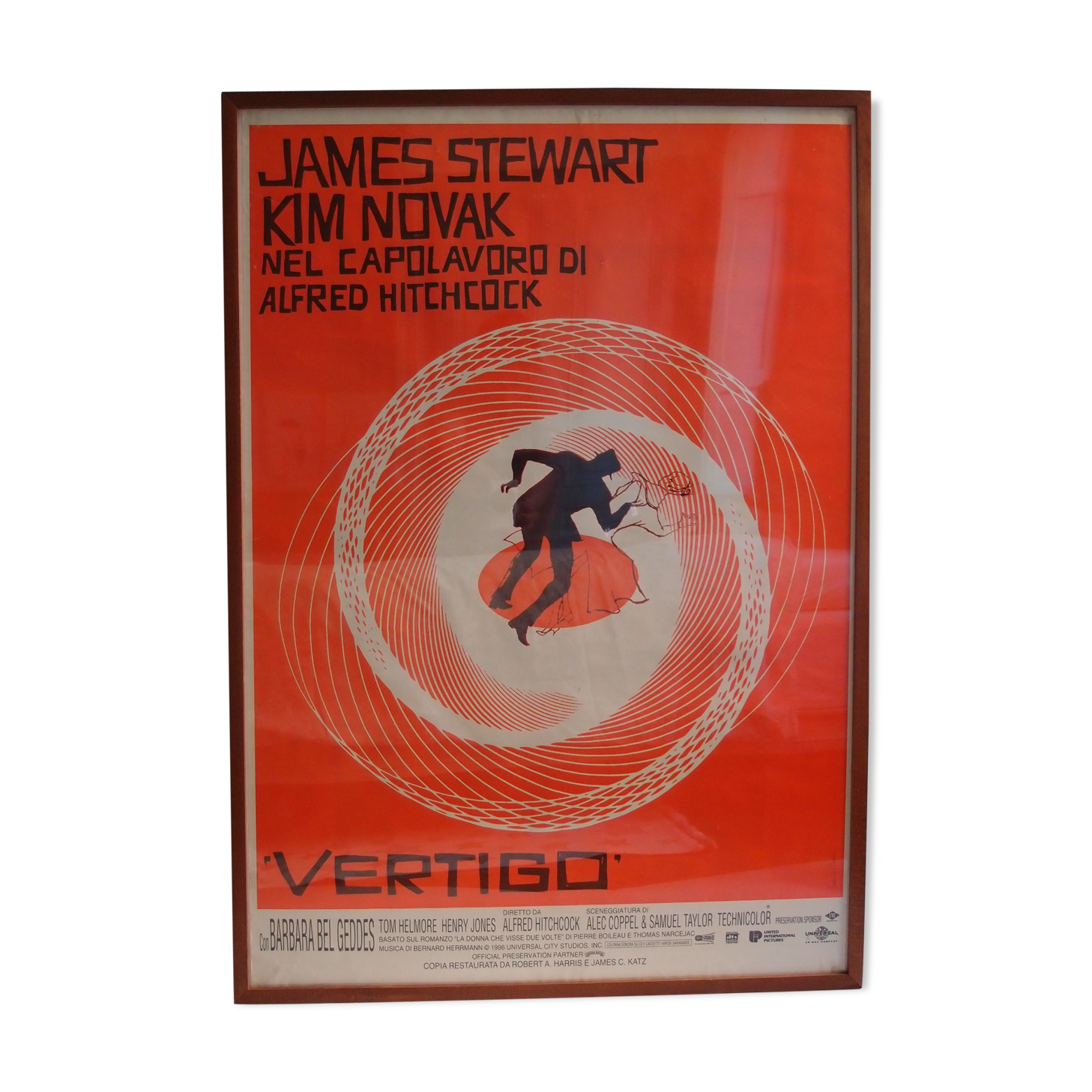 Vertigo  framed movie poster by Hitchcock