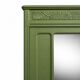 Renovated Art Deco Parisian wardrobe in khaki with original mirror.