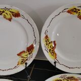 Set of 10 Bohemian dessert plates Orchies Moulin des Loups