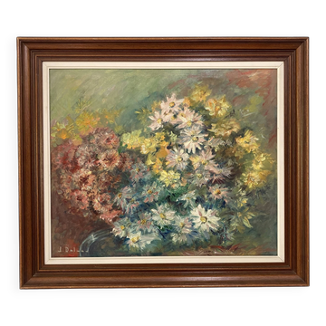 Huile sur toile - Bouquet impressionniste - 1950 il