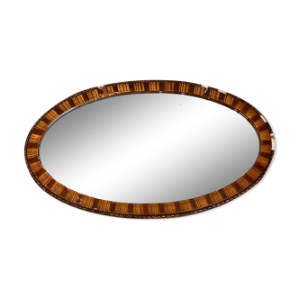 Miroir oval ancien biseauté