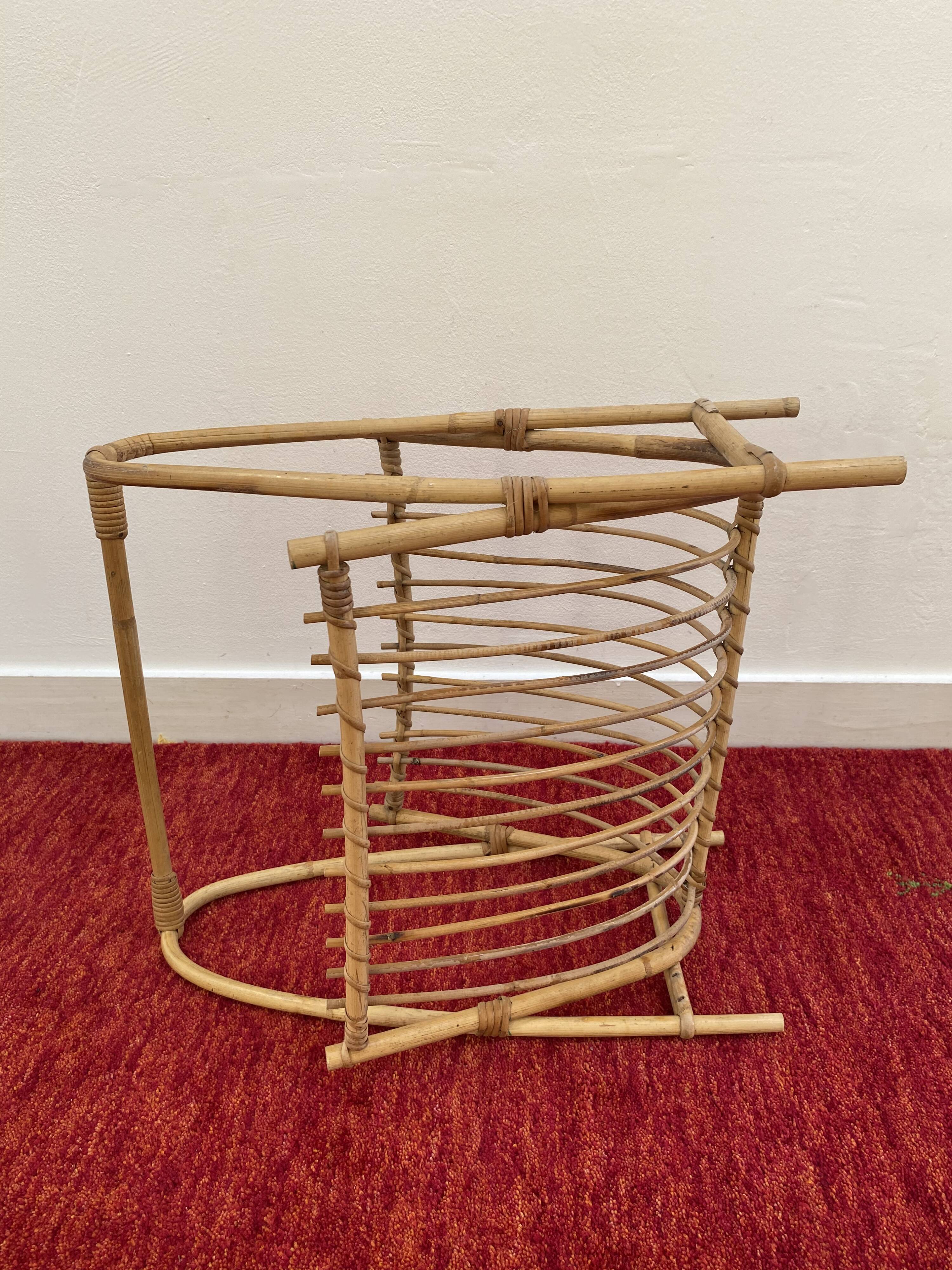 Vintage bamboo rattan magazine holder