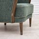 1960s, Danish armchair, green furniture velour, beech wood.