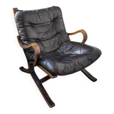 Scandinavian leather armchair from the 1950s.