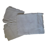 Lot d'un drap et ses 2 taies d'oreiller assorties monogrammés RR