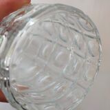 Transparent Art Deco style molded glass vase