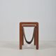 Danish vintage magazine holder in teak with leather, 1970s