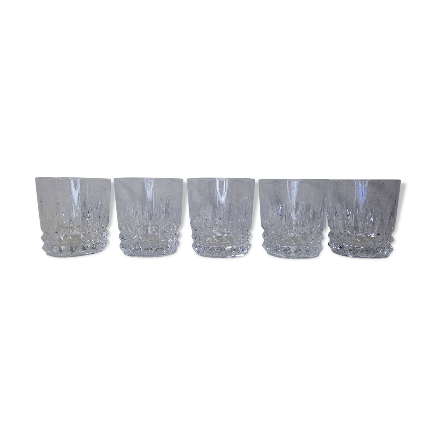 5 crystal whiskey glasses
