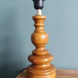 Lamp, turned wooden base