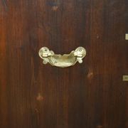 Victorian antique leather Davenport campaign desk with brass gallery.