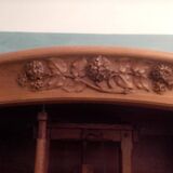 Art Nouveau glass library in walnut burl