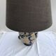 Ancient enamelled ceramic lamp drawing flowers - vintage grey daybat