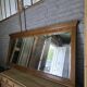 Miroir XXL biseauté en chêne, 210cm de L