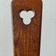 Brutalist stool with backrest in solid oak, origin Netherlands