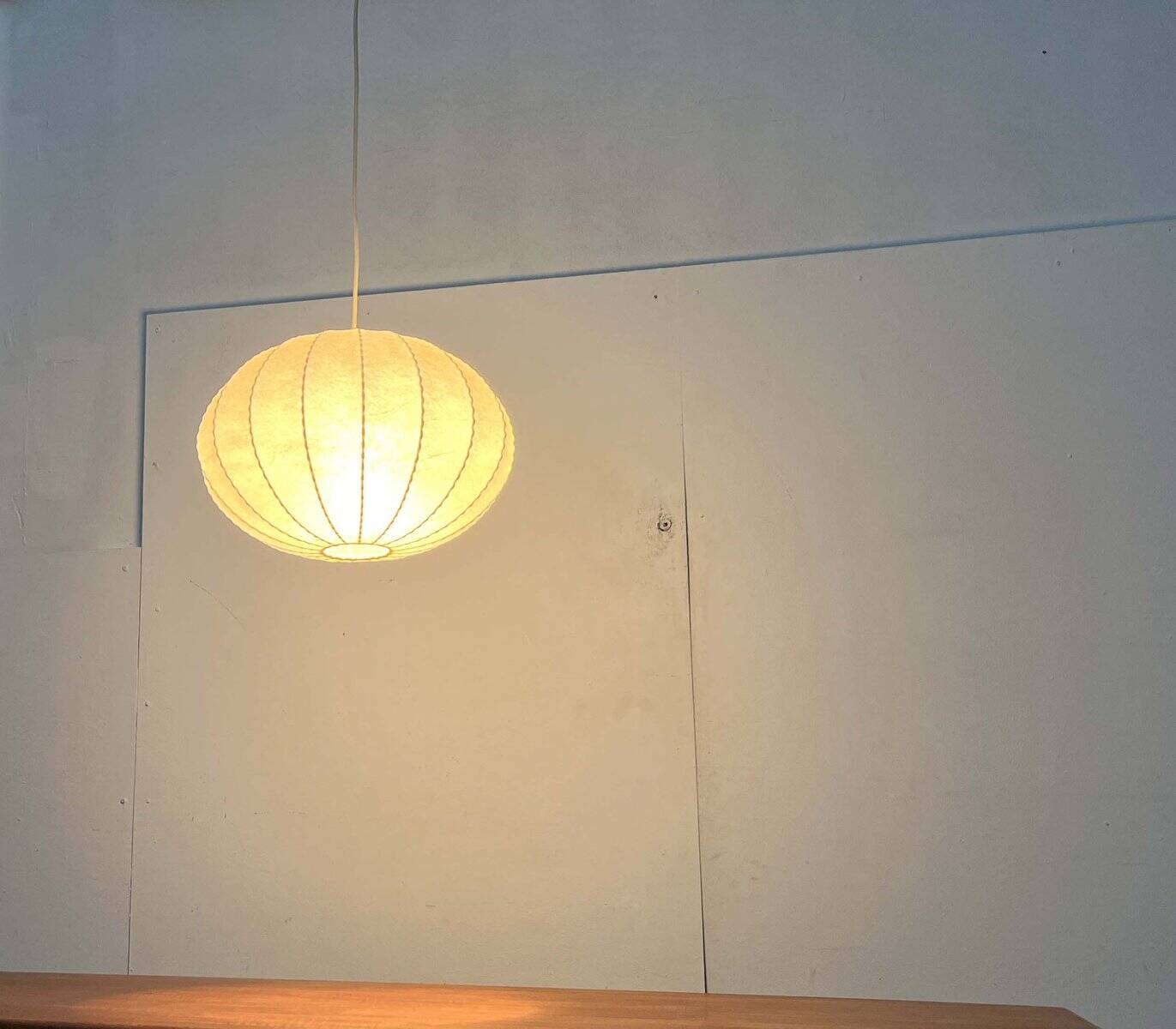 Modern mid-century Cocoon pendant lamp by Friedel Wauer for Goldkant Leuchten, Germany, 1960s.