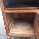 Solid oak and marble bedside tables