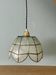Suspension antique lampshade in blue mother-of-pearl and brass