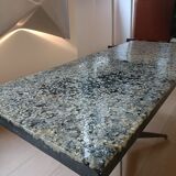 Coffee table in fractal stone, steel resin and inclusions Marie Claude de Fouquières 1970s