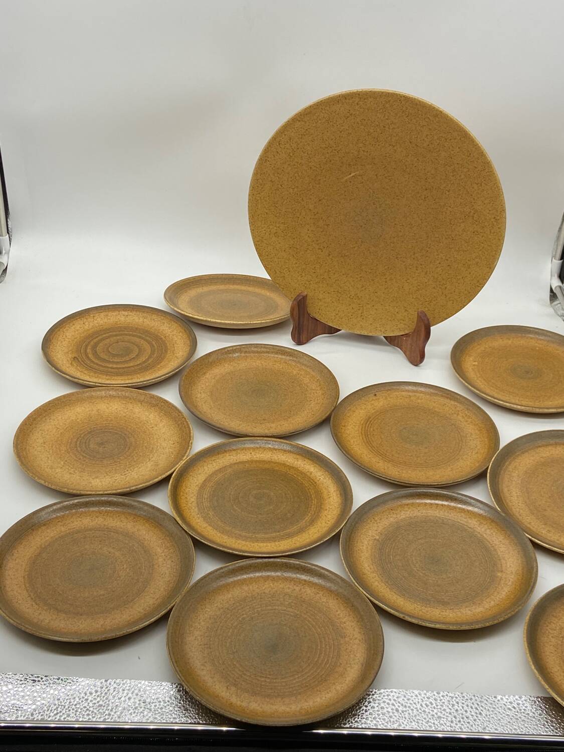 Dessert service / plates, vintage, stoneware, Longchamp France 🇫🇷,