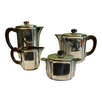 Art Deco coffee and tea service Gallia Christofle antique silver-plated metal