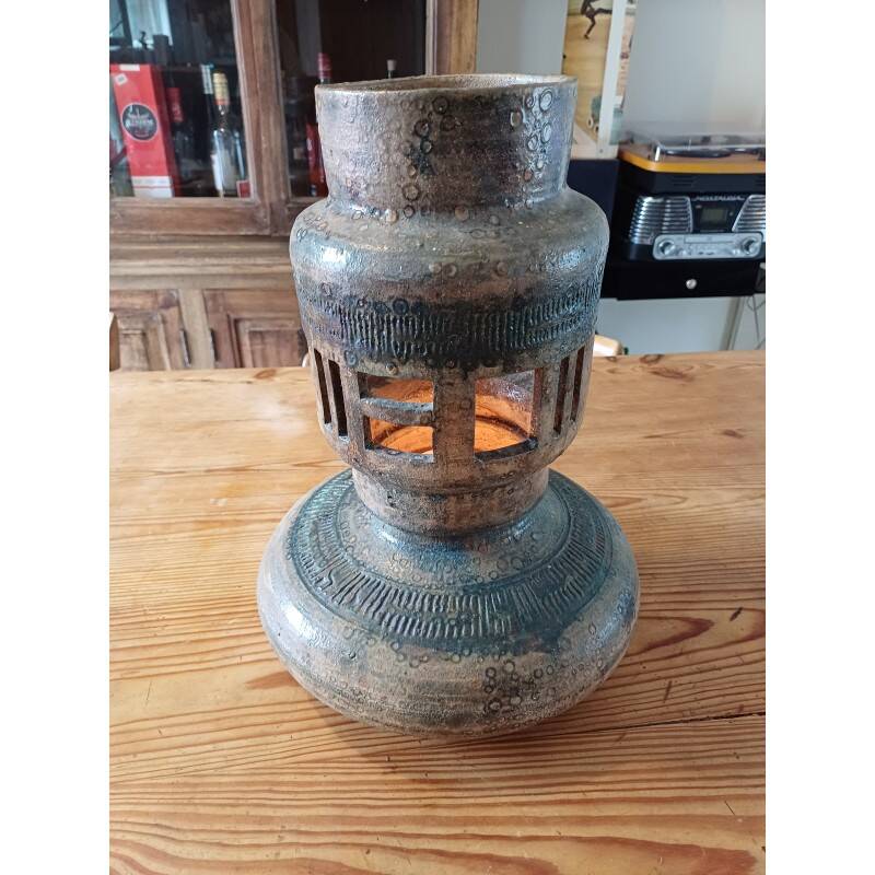 Pied de lampe en grès émaillé, années 60