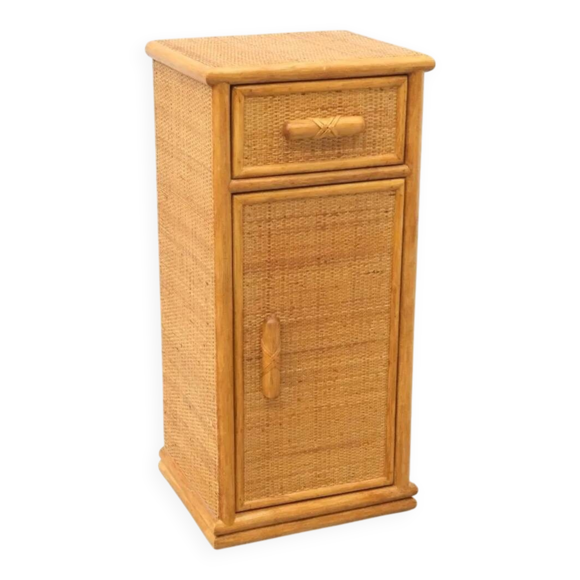 Meuble d'appoint en rotin, 1980