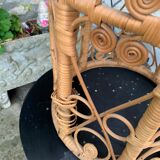 Side table in wicker rattan