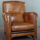 Striking modern design armchair made of high-quality sheepskin leather