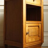 1930 bedside table in oak & black marble