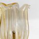 Archimede Seguso Handmade Murano Glass Table Lamp Gold Italian Art Deco 1980s