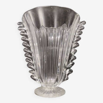 Vase Vintage Transparent en Verre de Murano par Barovier et Toso, Italie