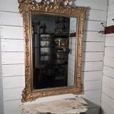 Antique Art Nouveau gilded mirror, 138cm