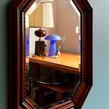 Miroir octogonal en bois - 87x67cm