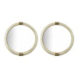 Pair of Venetian “Torciglione” Murano Glass Wall Mirrors with Gold Leaf Detail