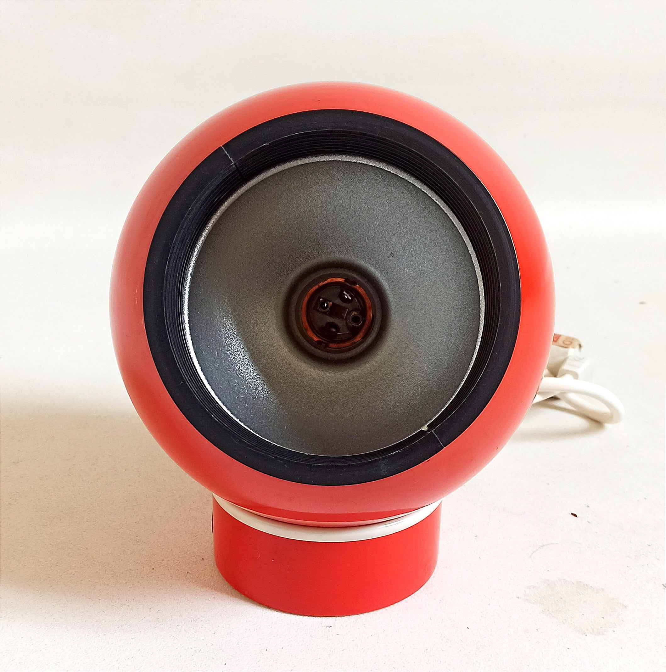 Bright Red Lita Ball Lamp Space Age 70s