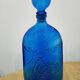XXL cobalt blue bottle with embossed bird