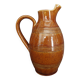 Mid-20th century brown glazed stoneware wine pitcher