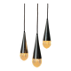 Suspended cascade lamp with 3 glass crystal shades and chrome, 1960s, Germany